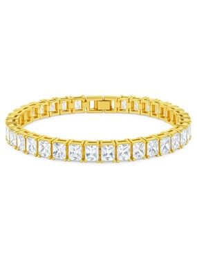 Sterling Forever Marisol Princess Cut CZ Tennis Bracelet (7"), Waterproof / NIB